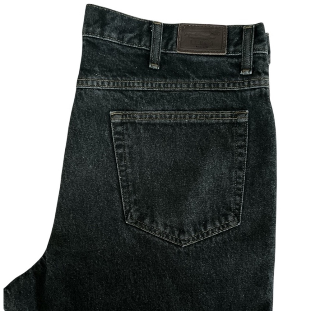 L.L. Bean Double L Classic Fit Stonewashed Black Flannel Lined Jeans